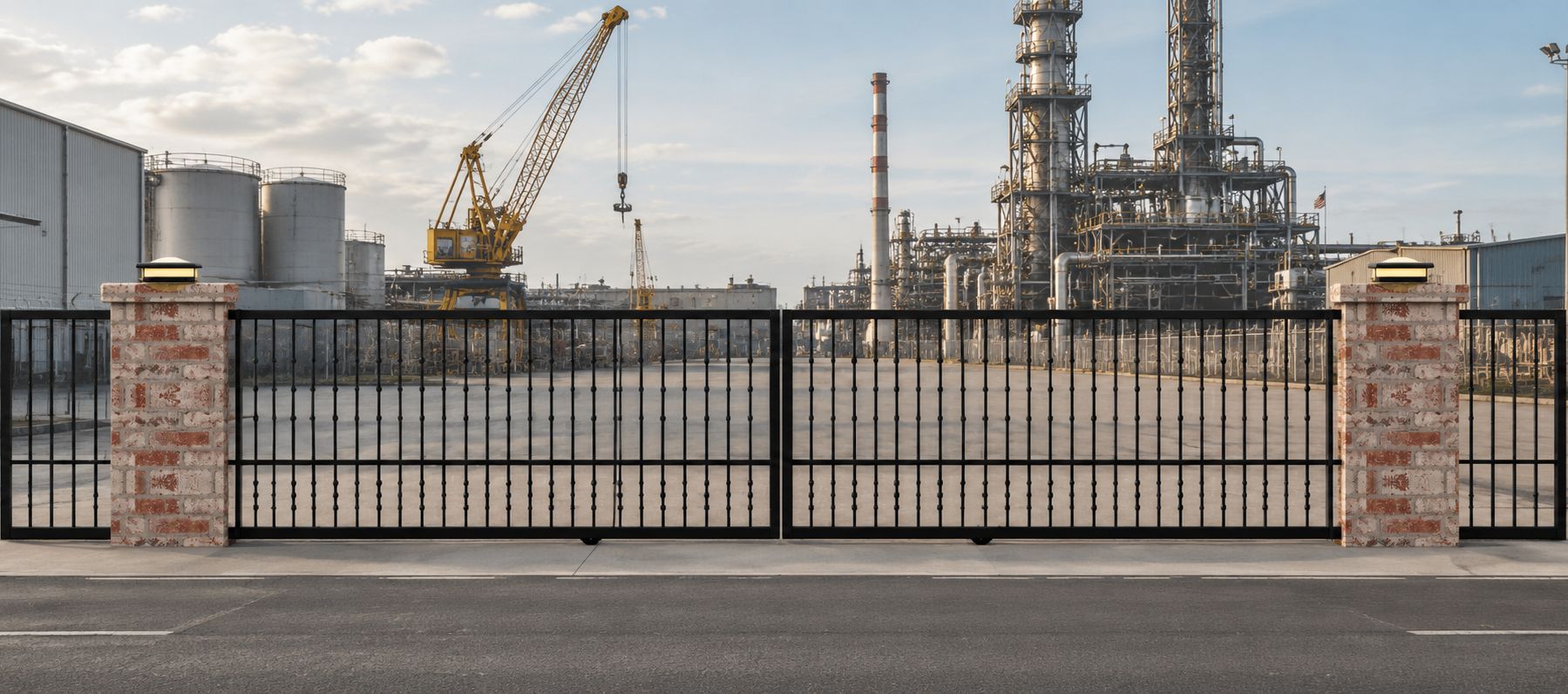 Realistic gate scene example generated for a commercial presentation